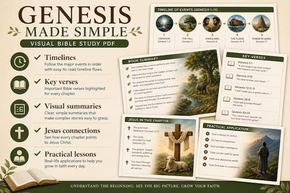 Genesis Made Simple Bible Study PDF | Visual Old Testament Guide (Digital Download)