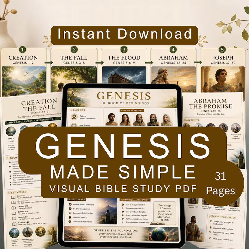 Genesis Made Simple Bible Study PDF | Visual Old Testament Guide (Digital Download)